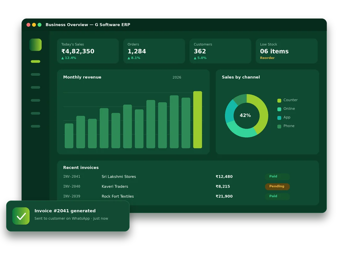 Custom Software Development — software interface illustration