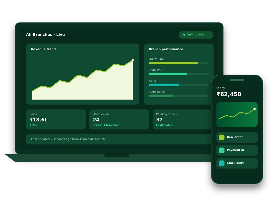 Online Software Solutions — software interface illustration